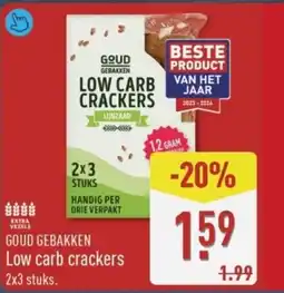 ALDI Goud Gebakken Low carb crackers aanbieding