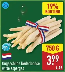 ALDI Ongeschilde Nederlandse witte asperges aanbieding