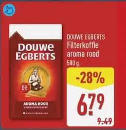 ALDI Douwe Egberts Filterkoffie aroma rood aanbieding