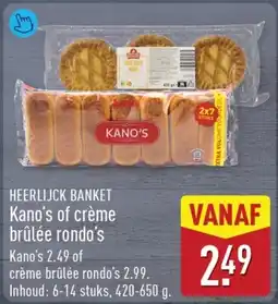 ALDI Heerlijck banket Kano's of crème brûlée rondo's aanbieding