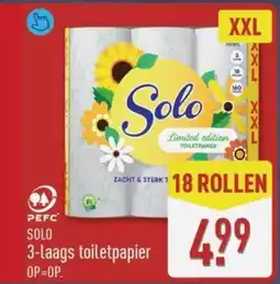 ALDI Solo 3-laags toiletpapier aanbieding
