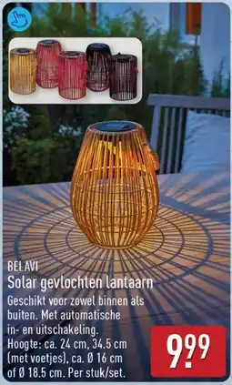 ALDI Belavi Solar gevlochten lantaarn aanbieding