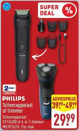 ALDI Philips Scheerapparaat of trimmer aanbieding