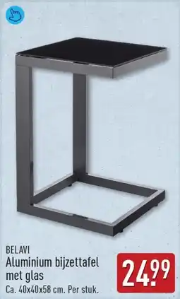 ALDI Belavi Aluminium bijzettafel met glas aanbieding