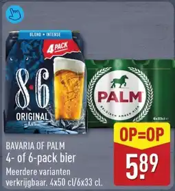 ALDI Bavaria of palm 4- of 6-pack bier aanbieding