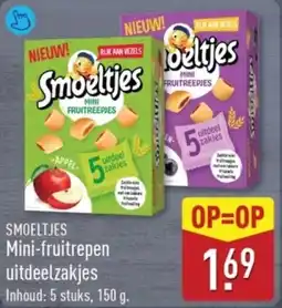 ALDI Smoeltjes Mini-fruitrepen uitdeelzakjes aanbieding