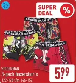 ALDI Spiderman 3-pack boxershorts aanbieding