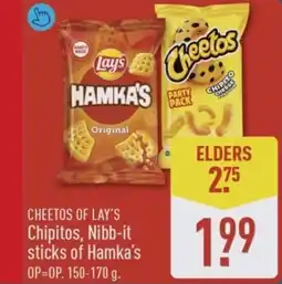 ALDI Cheetos of Lay's Chipitos, Nibb-it sticks of Hamka's aanbieding