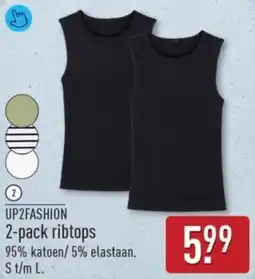 ALDI Up2fashion 2-pack ribtops aanbieding