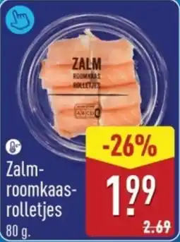 ALDI Zalm roomkaas rolletjes aanbieding