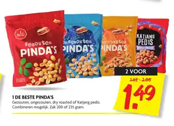 Dekamarkt 1 De beste pinda's zak 200 of 235 gram aanbieding