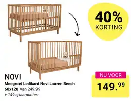 Van Asten BabySuperstore Meegroei Ledikant Novi Lauren Beech aanbieding