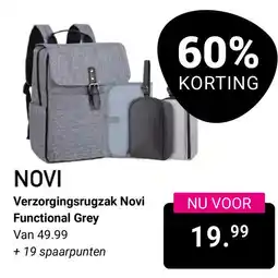 Van Asten BabySuperstore Verzorgingsrugzak Novi Functional Grey aanbieding