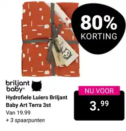 Van Asten BabySuperstore Hydrofiele Luiers Briljant Baby Art Terra 3st aanbieding