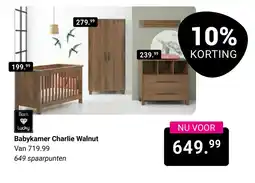 Van Asten BabySuperstore Babykamer Charlie Walnut aanbieding