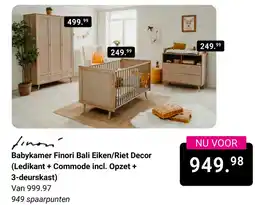 Van Asten BabySuperstore Babykamer Finori Bali Eiken/Riet Decor aanbieding
