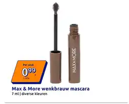 Action Max & More wenkbrauw mascara aanbieding