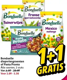 Hoogvliet Bonduelle diepvriesgroenten of Pasta Pronto aanbieding