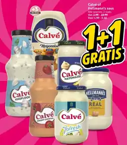 Hoogvliet Calvé of Hellmann's saus aanbieding