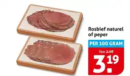 Hoogvliet Rosbief naturel of peper aanbieding