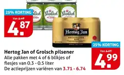 Hoogvliet Hertog Jan of Grolsch pilsener aanbieding