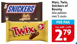 Hoogvliet Mars, Twix, Snickers of Bounty aanbieding