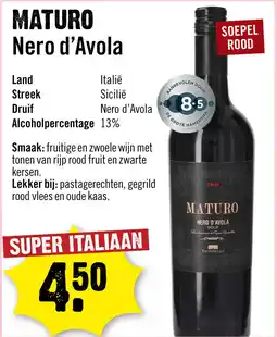 Dirck 3 Maturo Nero D'Avola 75 cl aanbieding