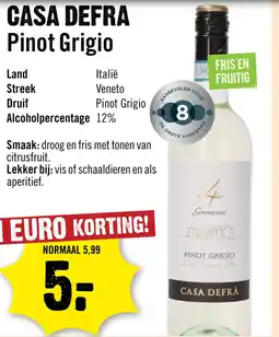 Dirck 3 Casa Defra Pinot Grigio 75 cl aanbieding