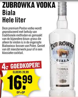 Dirck 3 Zubrowka Biala Vodka 100 cl aanbieding