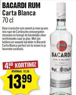 Dirck 3 Bacardi Carta Blanca 70 cl aanbieding
