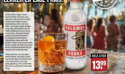 Dirck 3 Oblomov Vodka HELE LITER aanbieding