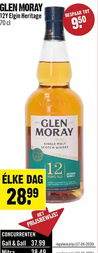 Dirck 3 Glen Moray Single Malt 12 Years Whisky 70 cl aanbieding