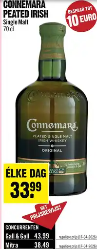Dirck 3 Connemara Original Irish Single Malt Whiskey 70 cl aanbieding