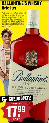 Dirck 3 Ballantine's Whisky 100 cl aanbieding
