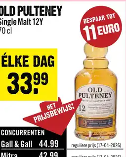 Dirck 3 Old Pulteney 12 Years Single Malt 70 cl aanbieding