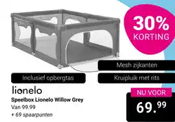Van Asten BabySuperstore Speelbox Lionelo Willow Grey aanbieding