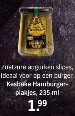Allerhande Kesbeke Hamburger Plakjes aanbieding