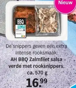 Allerhande AH BBQ Zalmfilet salsa verde met rooksnippers aanbieding