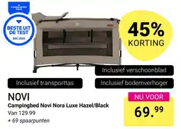 Van Asten BabySuperstore Campingbed Novi Nora Luxe Hazel/Black aanbieding