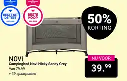 Van Asten BabySuperstore Campingbed Novi Nicky Sandy Grey aanbieding
