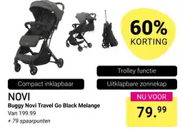 Van Asten BabySuperstore Buggy Novi Travel Go Black Melange aanbieding