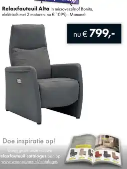 Woonsquare Relaxfauteuil Alta aanbieding