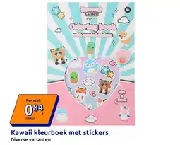 Action Kawaii kleurboek met stickers aanbieding