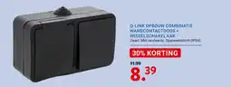 Kluswijs Q-link opbouw combinatie wandcontactdoos + wisselschakelaar aanbieding
