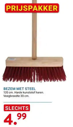 Kluswijs Bezem met steel aanbieding