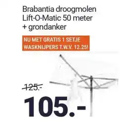 Inter Chalet Brabantia droogmolen Lift-O-Matic 50 meter + grondanker aanbieding