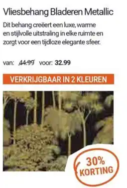 Inter Chalet Vliesbehang Bladeren Metallic aanbieding