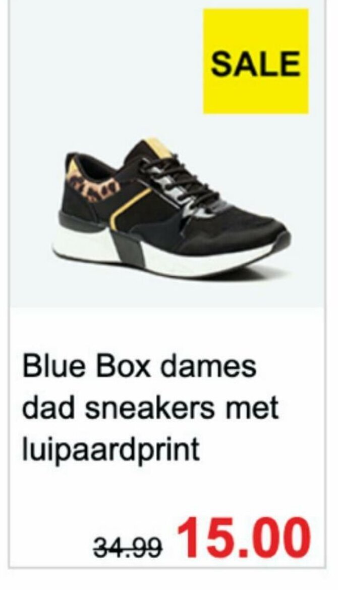 Blue Box dames dad sneakers met luipaardprint aanbieding bij Scapino
