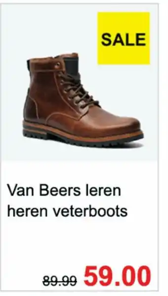 Scapino Van Beers leren heren veterboots aanbieding