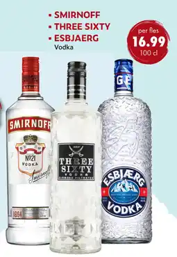 uw topSlijter Smirnoff, Three Sixty, Esbjaerg aanbieding